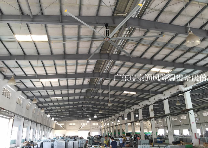 瑞泰風工廠車間用大型工業吊扇，大型廠房應用案例