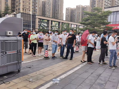 東莞全城核酸檢測，瑞泰風關(guān)愛在行動，斗酷暑，送清涼！